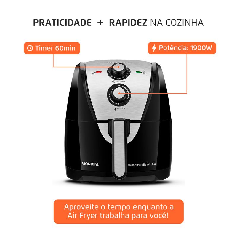 fritadeira-eletrica-airfryer-mondial-AF-55i-inox-5.5L-painel