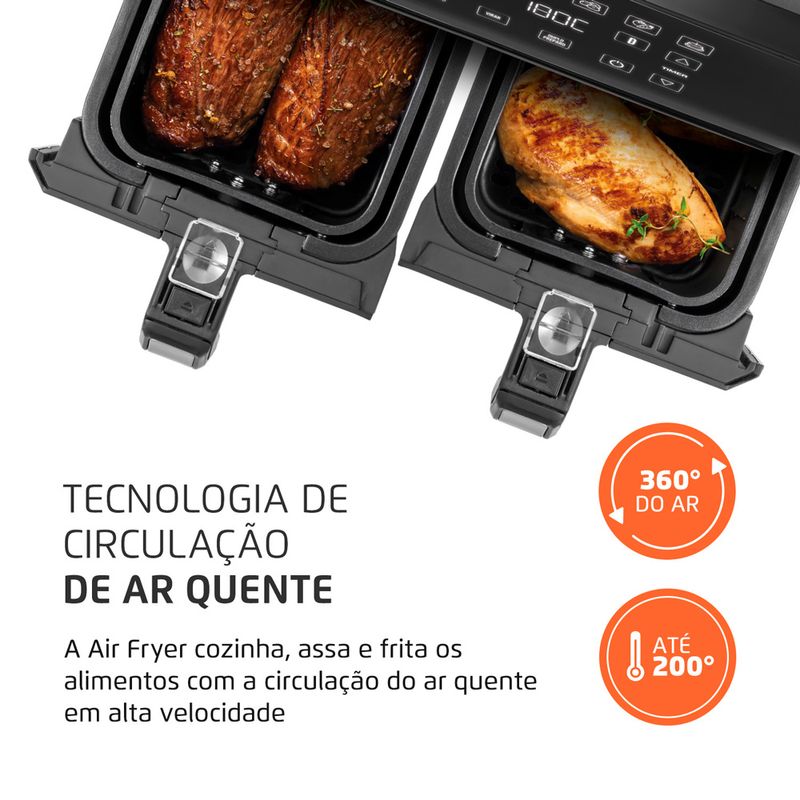 Fritadeira-Air-Fryer-Dual-Duplo-Cesto-8L-Mondial-AFD-01-BI-circulacao