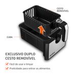 Fritadeira-Air-Fryer-Dual-Duplo-Cesto-8L-Mondial-AFD-01-BI-cesto-removivel