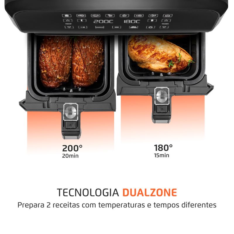 Fritadeira-Air-Fryer-Dual-Duplo-Cesto-8L-Mondial-AFD-01-BI-dualzone