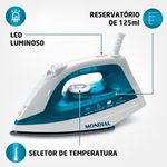 ferro-de-passar-roupa-a-vapor-mondial-1200W-f-32-temperatura