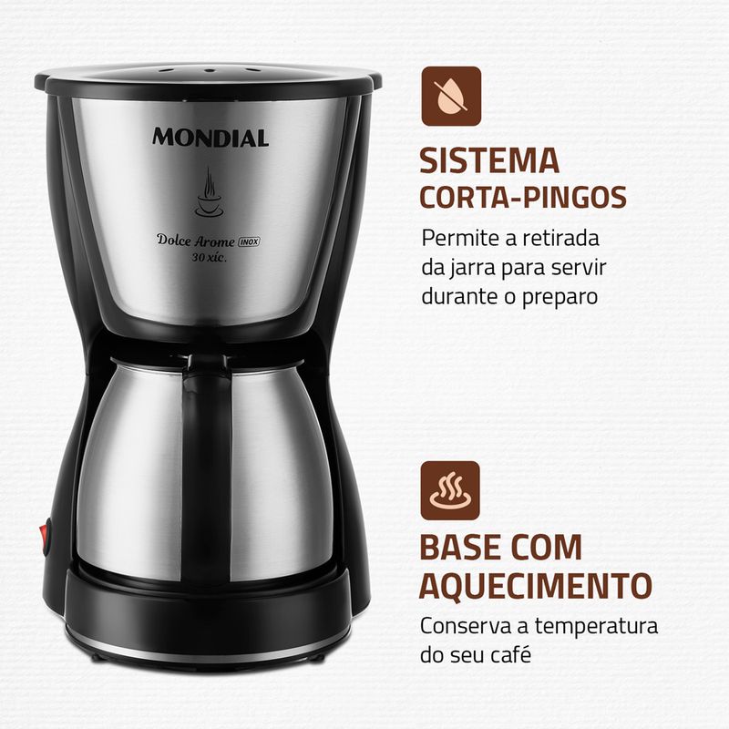 cafeteira-eletrica-mondial-dolce-arome-c-37ji-30x-800w-inox-aquecimento