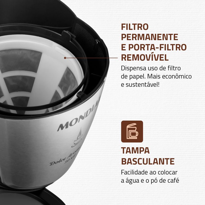 Cafeteira Elétrica 30 Xícaras Mondial Dolce Arome Inox C-37 JI-30X em  Promoção é no Buscapé