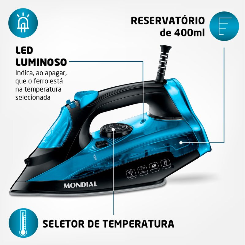 ferro-de-passar-roupa-a-vapor-com-spray-mondial-2000w-f-53-temperatura