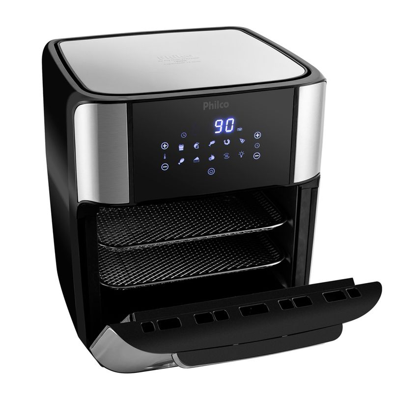 fritadeira-eletrica-air-fryer-oven-philco-2-em-1-pfr2200p-12-litros-1800w-aberto